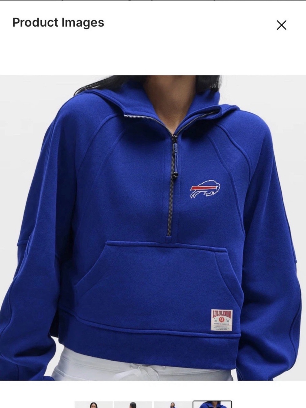 Lululemon x Buffalo Bills Scuba Oversized Half-Zip Hoodie M/L NWT